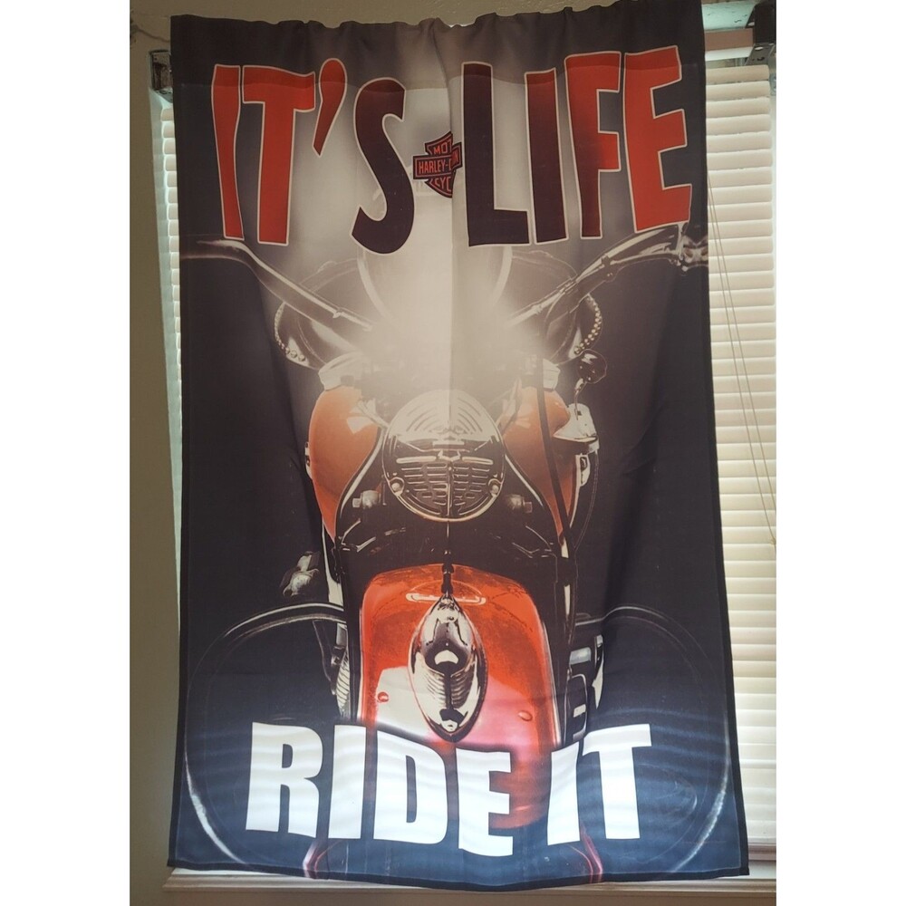Harley-Davidson Flag Wall Sign Hanging Decor